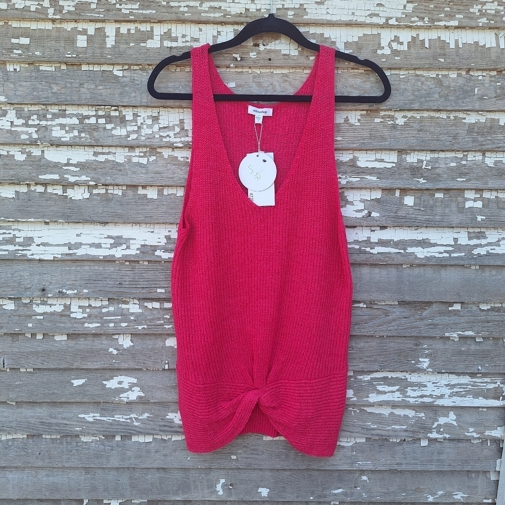 🌟 Mittoshop Pink Knit Sweater Tank Womens Size Small NWT
